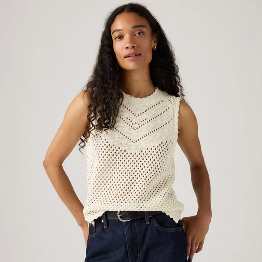 LEVI'S® WOMEN'S ADRIENNE CROCHET TANK - WHITE
