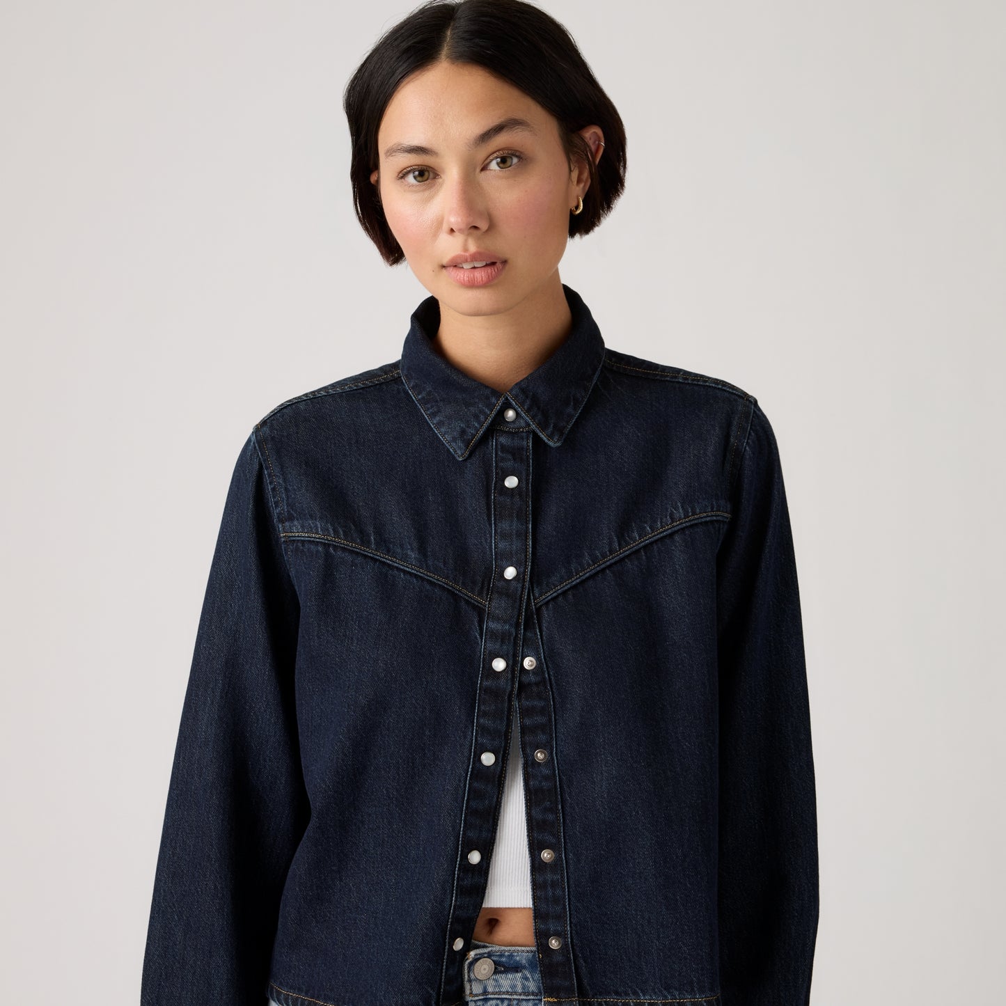 LEVI'S® WOMEN'S LOGAN LIGHTWEIGHT SHACKET - DARK INDIGO FLAT FINISH
