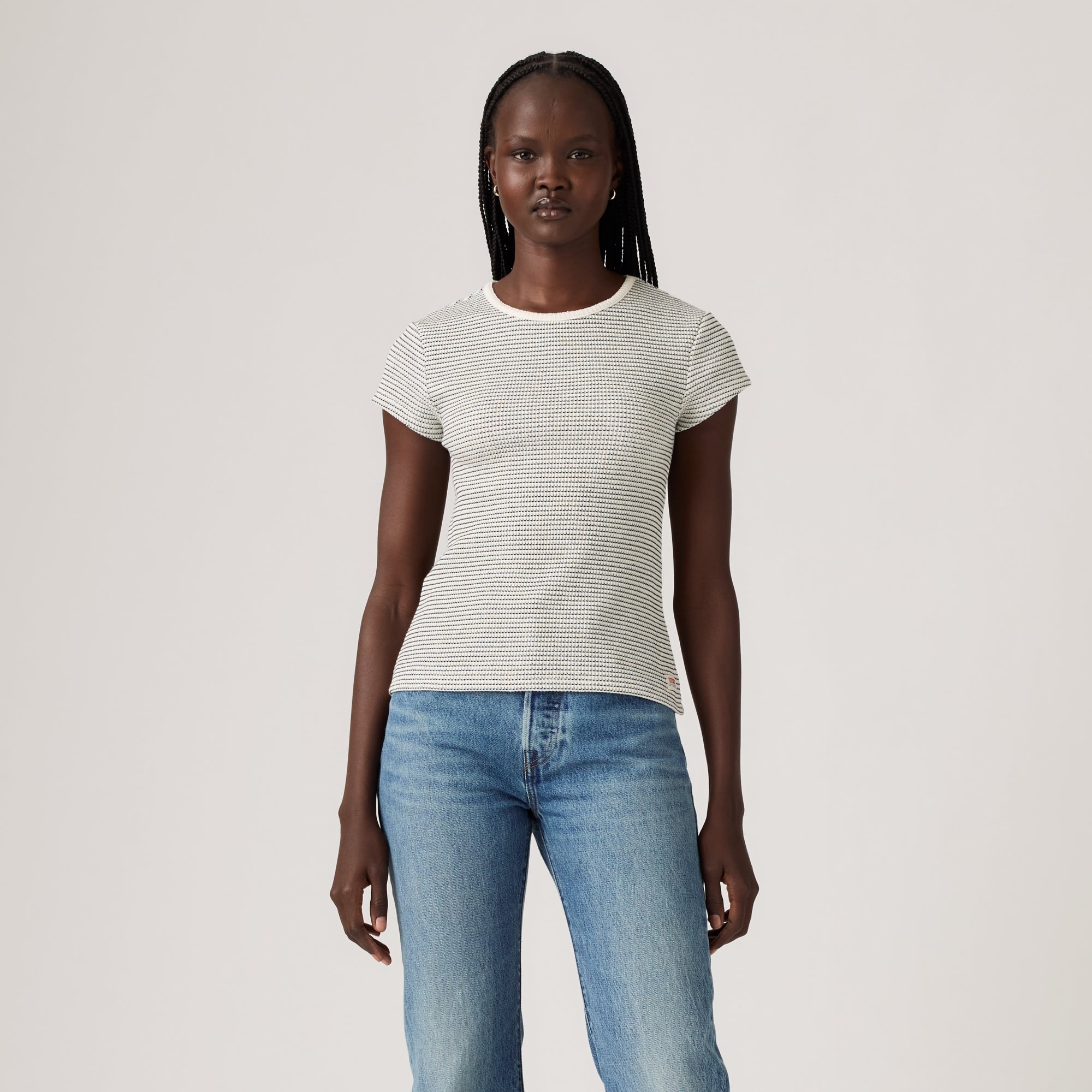 LEVI'S® WOMEN'S DRY GOODS WAFFLE CAP-SLEEVE TEE - MULTI COLOUR