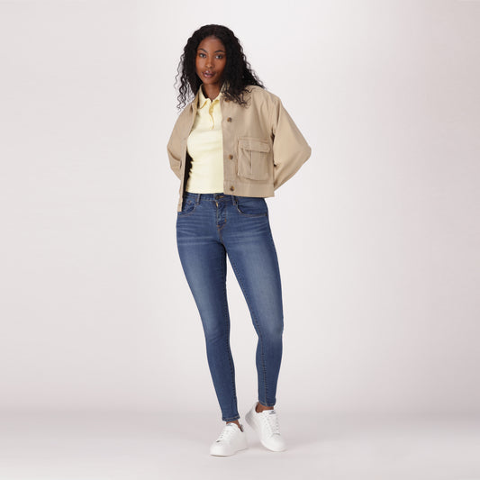 LEVI'S® WOMEN'S CURVY SUPER SKINNY - MED INDIGO - WORN IN