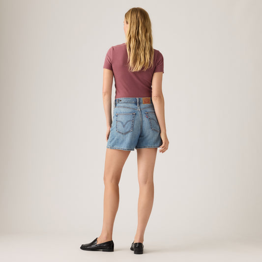 LEVI'S® WOMEN'S CINCH MID-THIGH SHORTS - MED INDIGO - WORN IN