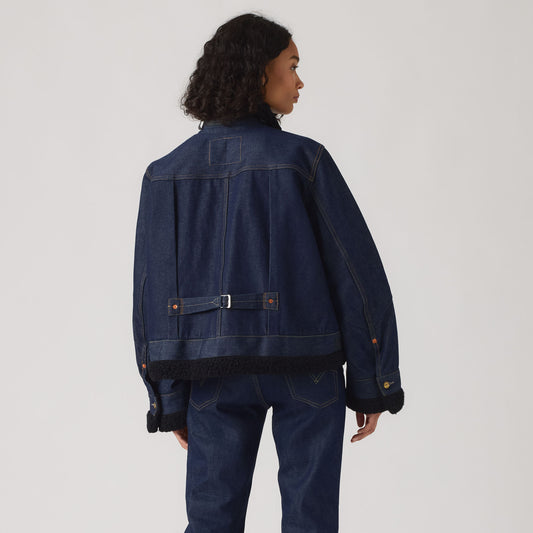 LEVI’S® X SACAI WOMEN'S SHERPA JACKET - RIGID BLUE