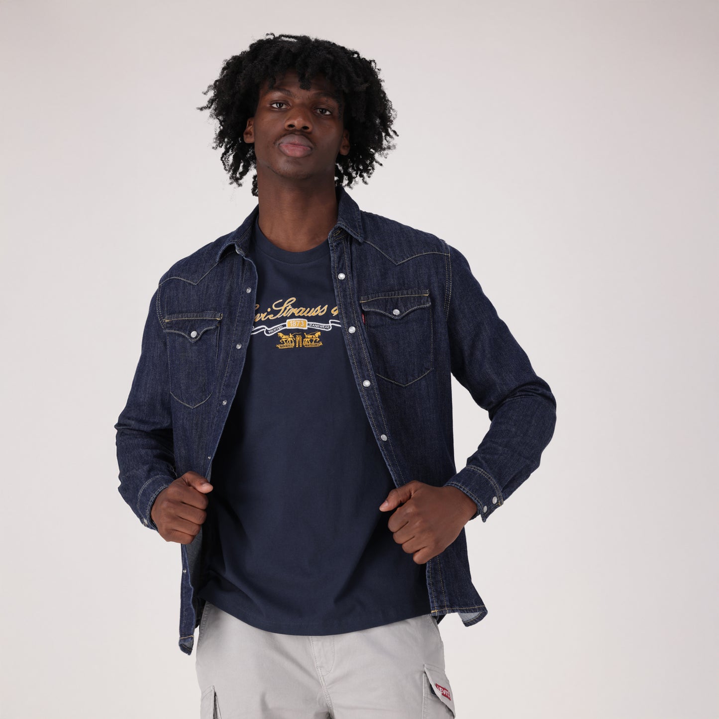 LEVI'S® MEN'S CLASSIC STANDARD FIT WESTERN SHIRT - BLUE