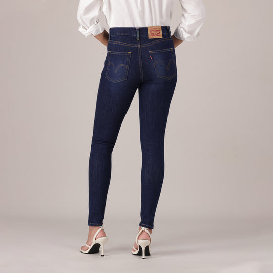 LEVI'S® WOMEN'S 720 HIGH-RISE SUPER SKINNY JEANS - DARK INDIGO - WORN IN