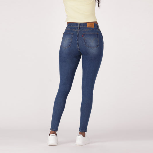 LEVI'S® WOMEN'S CURVY SUPER SKINNY - MED INDIGO - WORN IN