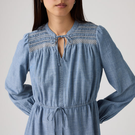 LEVI'S® WOMEN'S SEREN LONG-SLEEVE MIDI DRESS - MULTI COLOUR