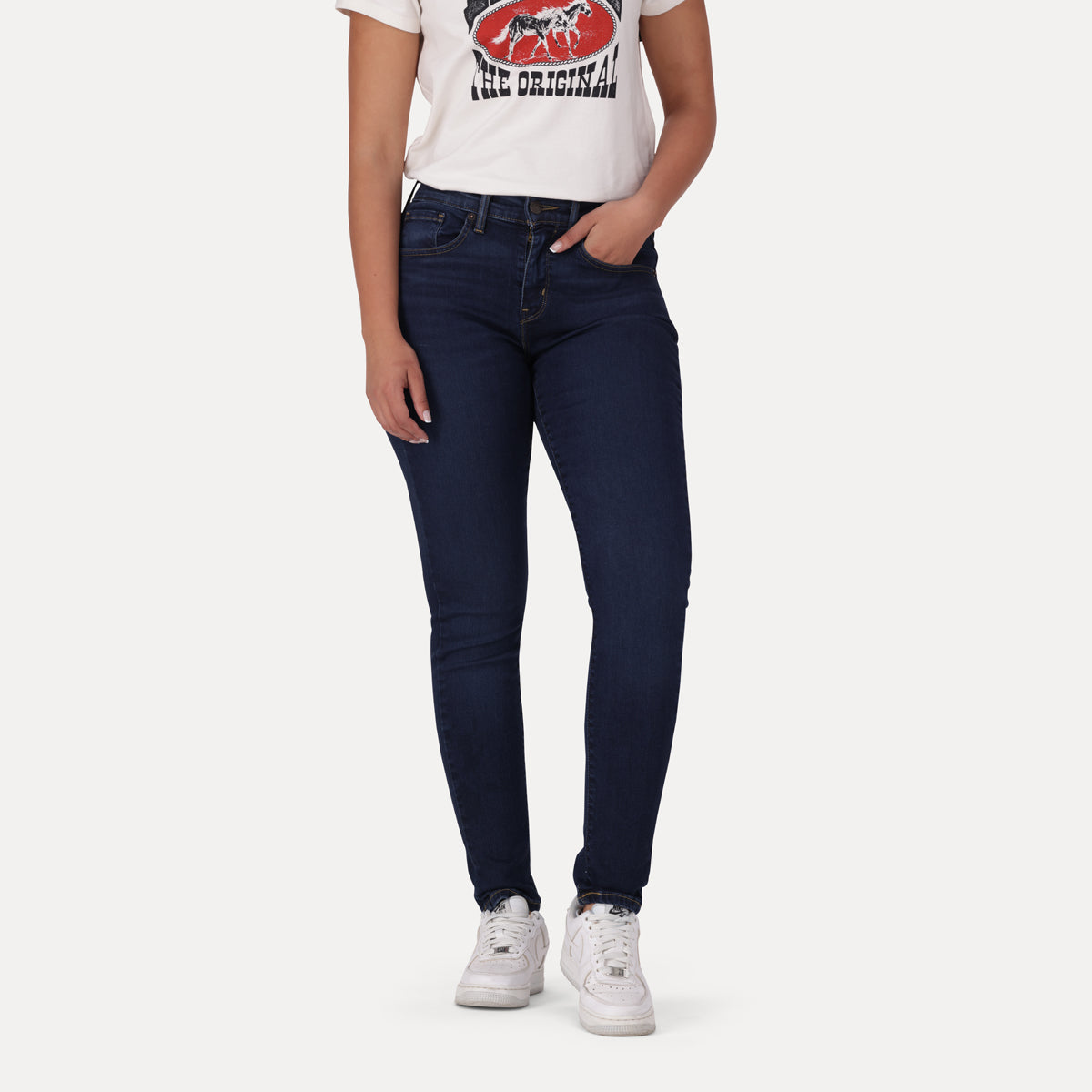 LEVI'S® WOMEN'S CURVY HIGH-RISE SUPER SKINNY - DARK INDIGO - WORN IN