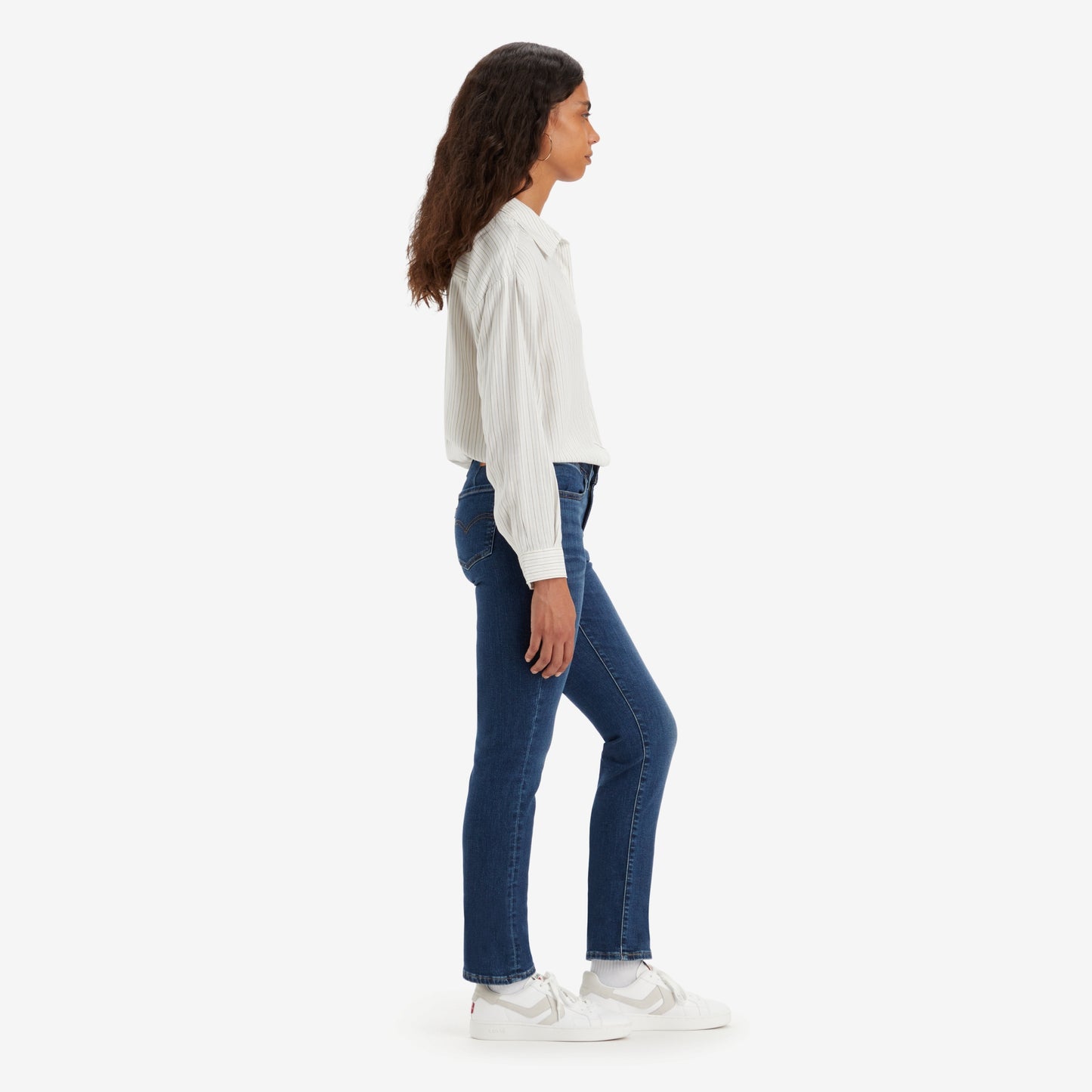 LEVI'S® WOMEN'S 712 MID-RISE SLIM JEANS - DARK INDIGO WORN IN