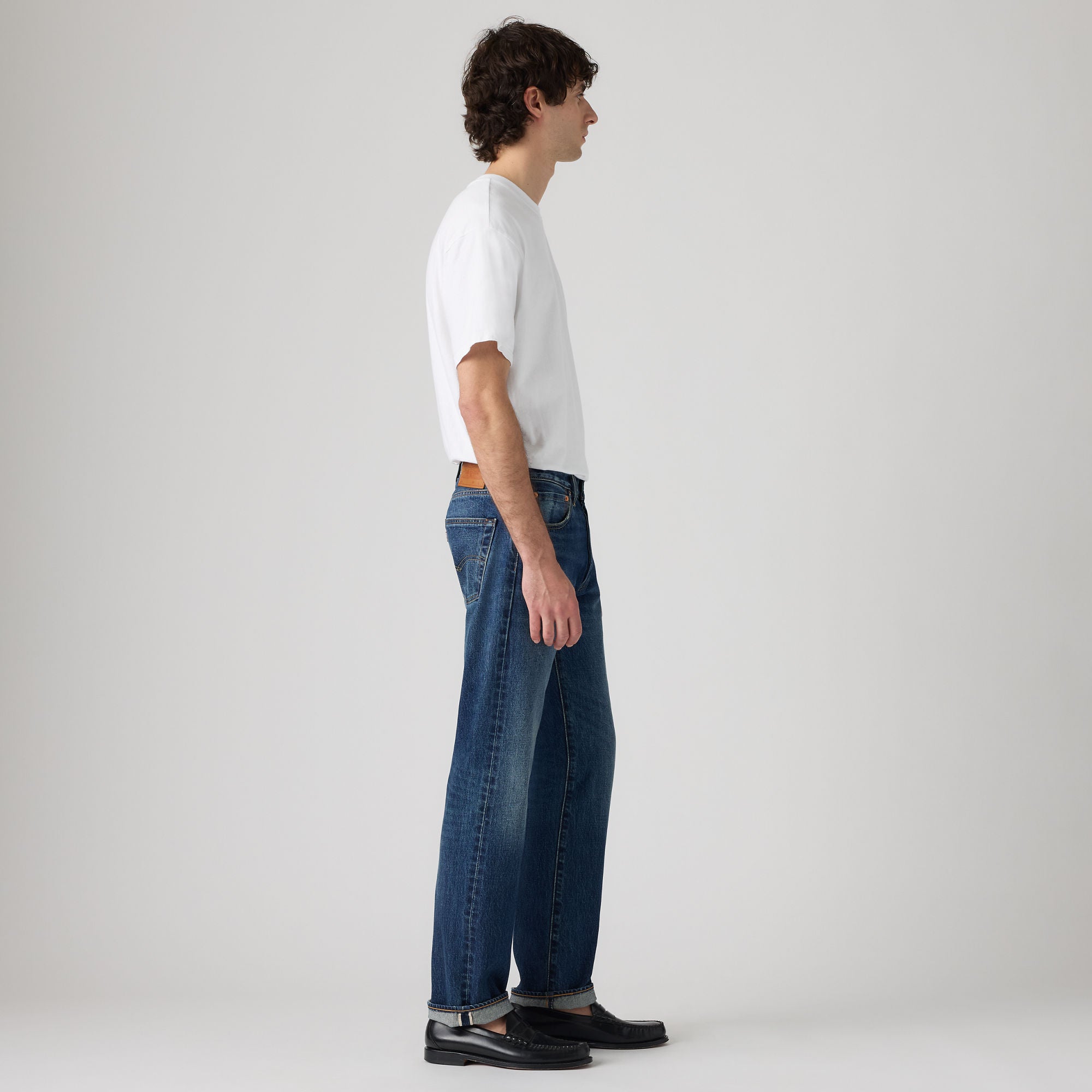 LEVI'S® MEN'S 501® ORIGINAL SELVEDGE JEANS - DARK INDIGO - WORN IN