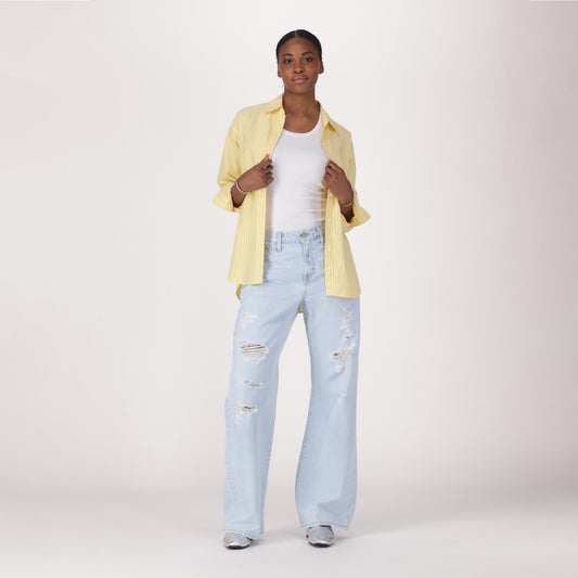 LEVI'S® WOMEN'S LOOSE BOOT JEANS - LIGHT INDIGO - WORN IN