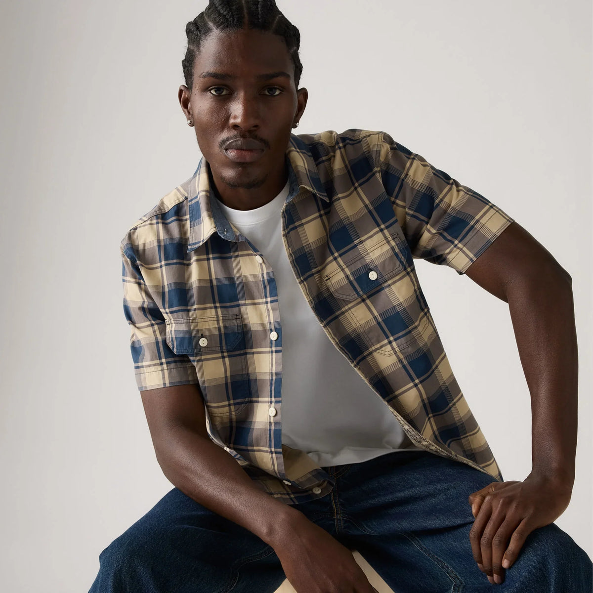 LEVI'S® MEN'S SHORT-SLEEVE DALTON WORKWEAR SHIRT - MULTI COLOUR