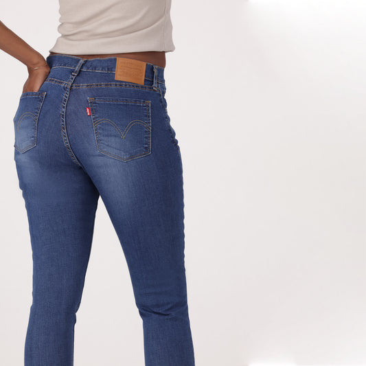 LEVI'S® WOMEN'S CURVY HIGH-RISE SUPER SKINNY - MED INDIGO - WORN IN