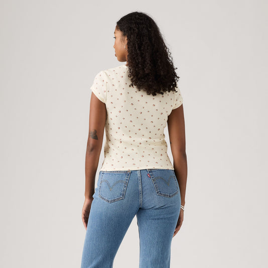 LEVI'S® WOMEN'S DRY GOODS WAFFLE CAP-SLEEVE TEE - MULTI COLOUR