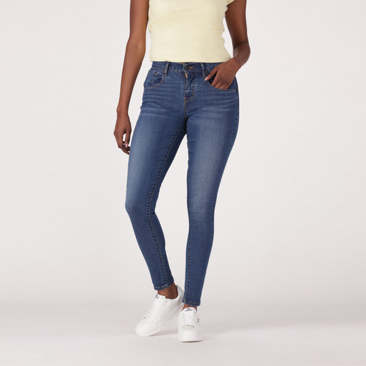 LEVI'S® WOMEN'S CURVY SUPER SKINNY - MED INDIGO - WORN IN