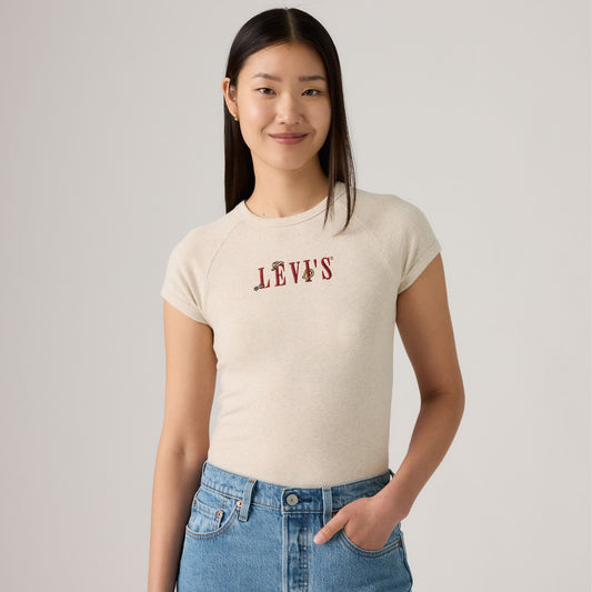 LEVI'S® WOMEN'S GRAPHIC RILEY RAGLAN TEE - NEUTRAL
