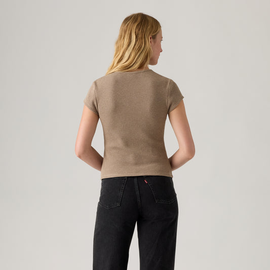 LEVI'S® WOMEN'S DRY GOODS WAFFLE CAP-SLEEVE TEE - MULTI COLOUR