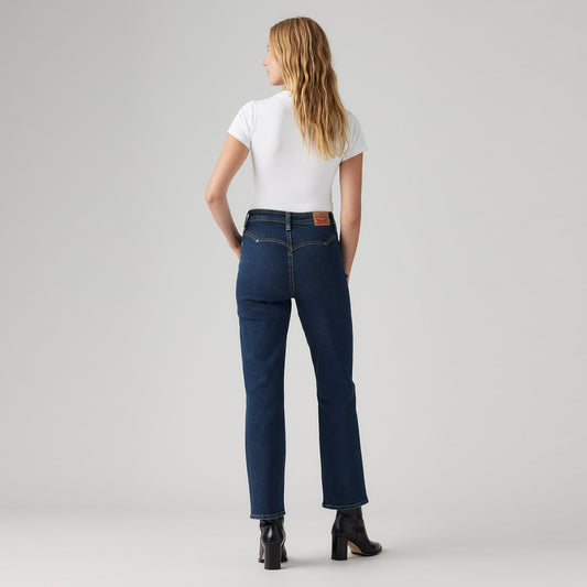 LEVI'S® WOMEN'S RIVETED RIBCAGE STRAIGHT ANKLE JEANS - DARK INDIGO - FLAT FINISH