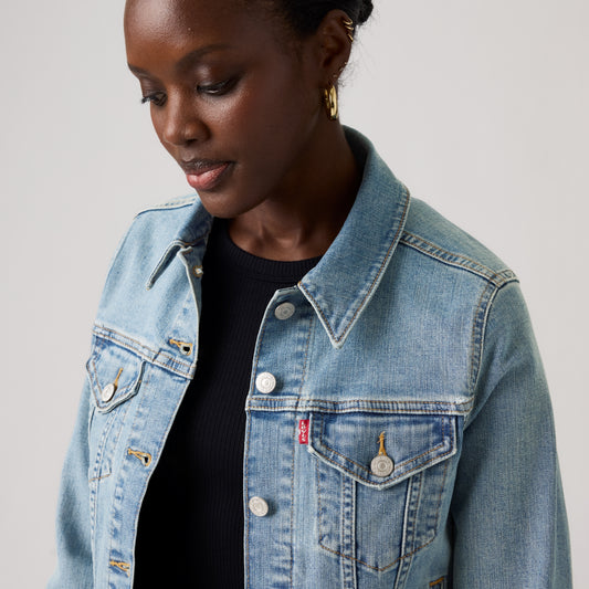 LEVI’S® WOMEN'S ORIGINAL TRUCKER JACKET - MED INDIGO - WORN IN