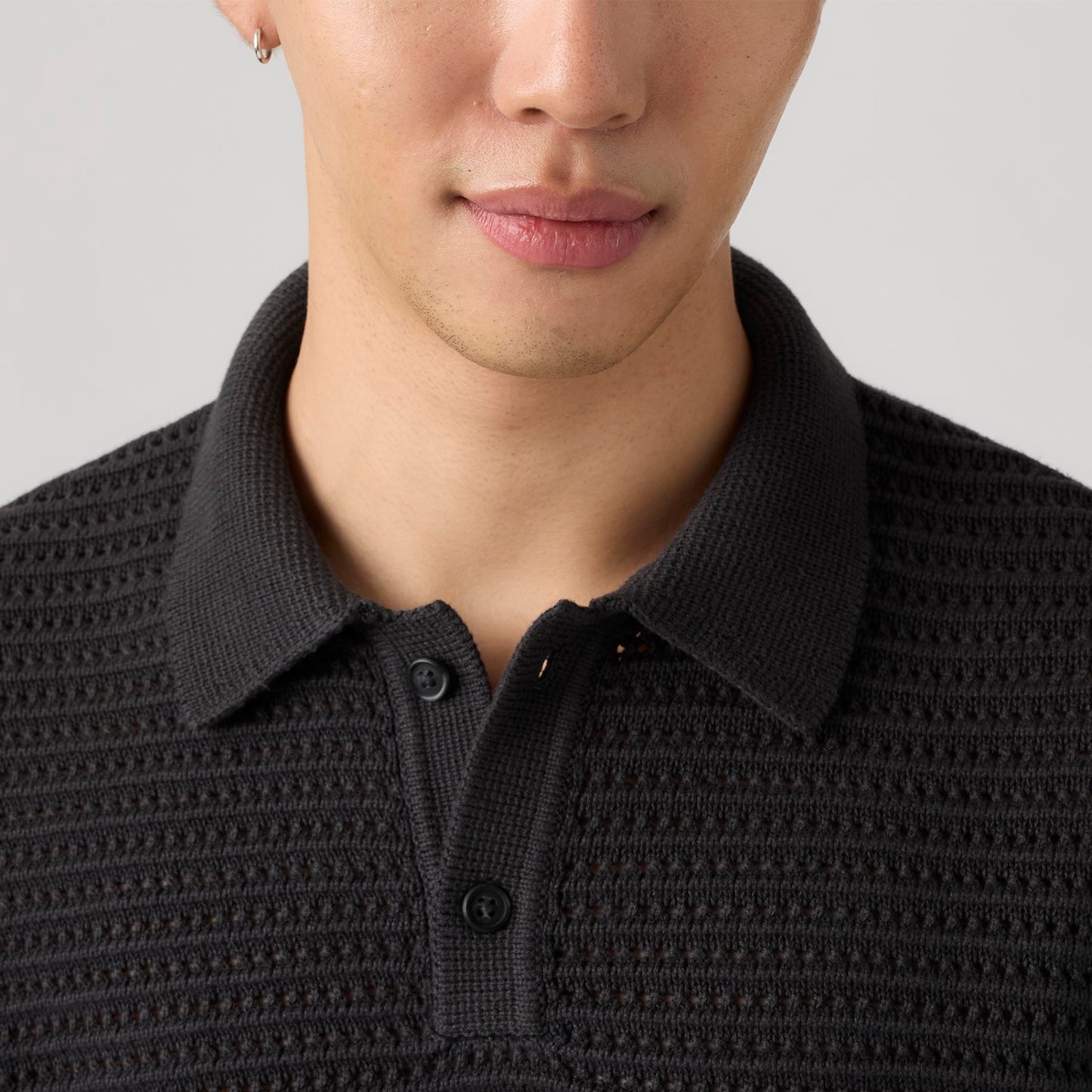 LEVI'S® MEN'S LAGUNA SWEATER POLO - BLACK