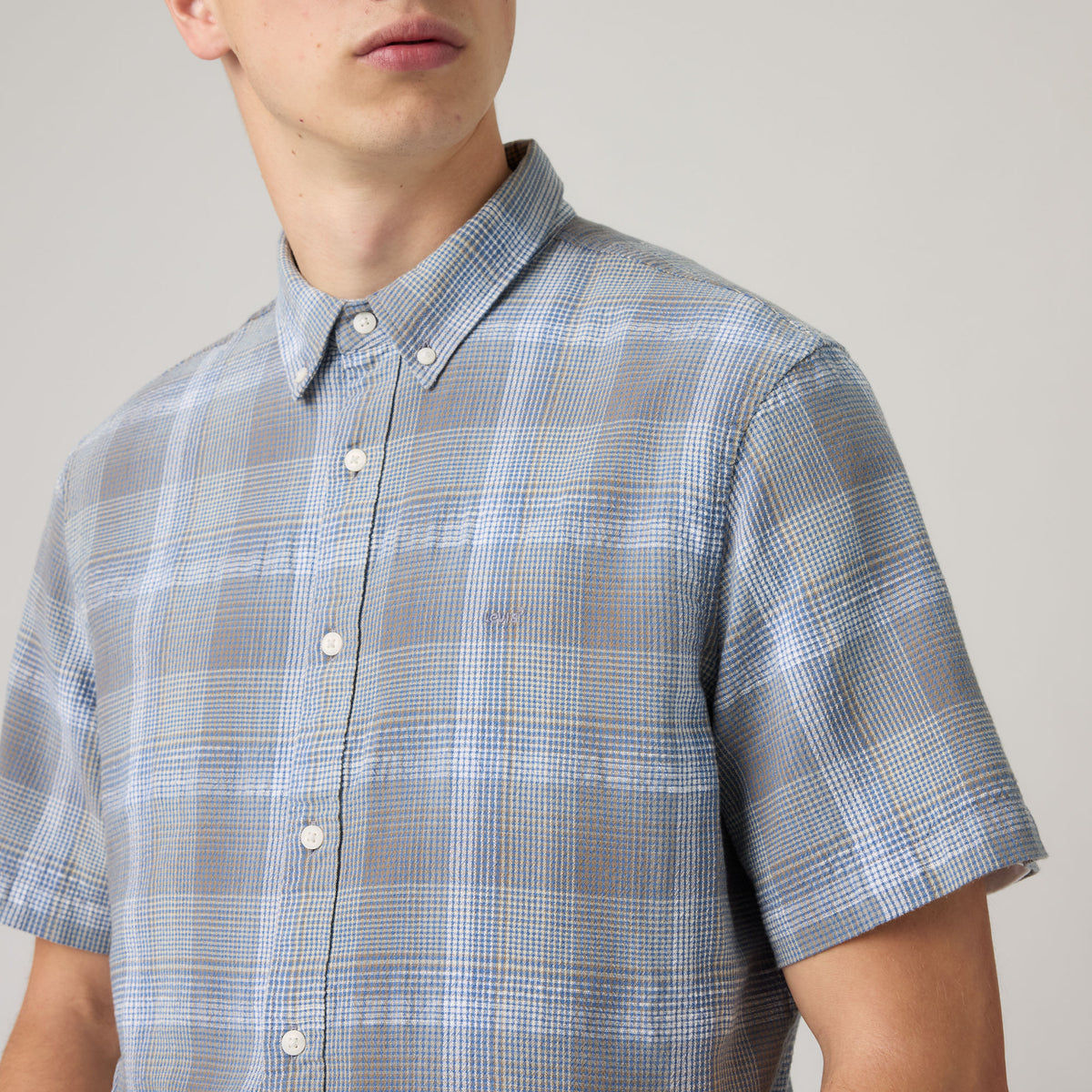 LEVI'S® MEN'S SHORT-SLEEVE AUTHENTIC BUTTON-DOWN SHIRT - BLUE