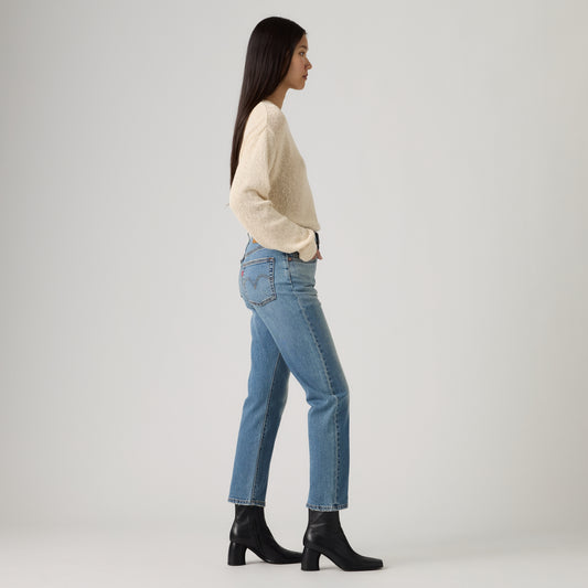 LEVI'S® WOMEN'S CROPPED 501 ORIGINAL® JEANS - MED INDIGO - WORN IN