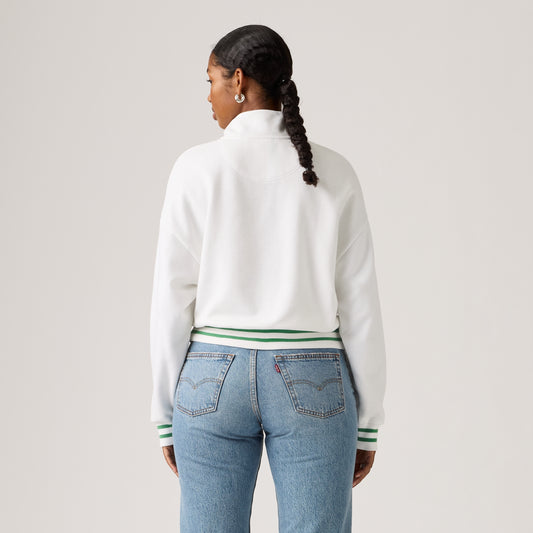 LEVI'S® WOMEN'S GRAPHIC EVERYDAY QUARTER ZIP SWEATSHIRT - WHITE