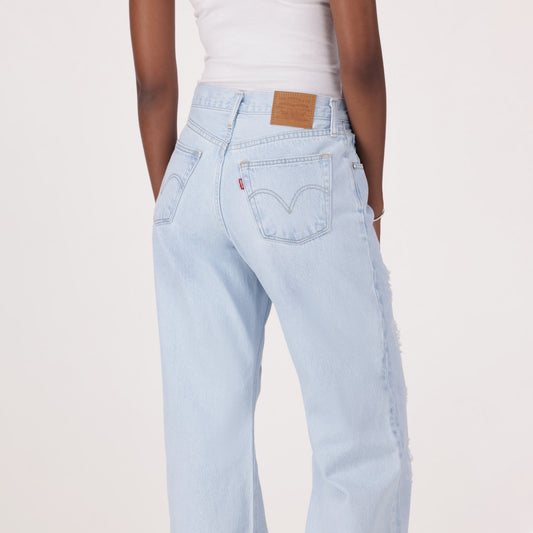LEVI'S® WOMEN'S LOOSE BOOT JEANS - LIGHT INDIGO - WORN IN