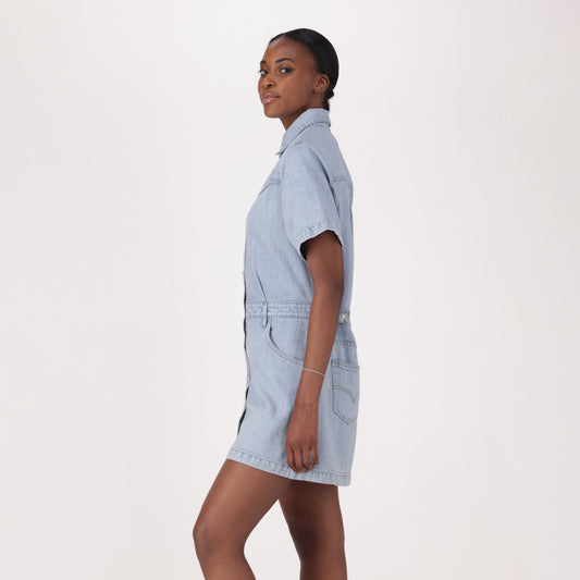 LEVI'S® WOMEN'S SHORT-SLEEVE LOGAN WESTERN DRESS - MULTI COLOUR