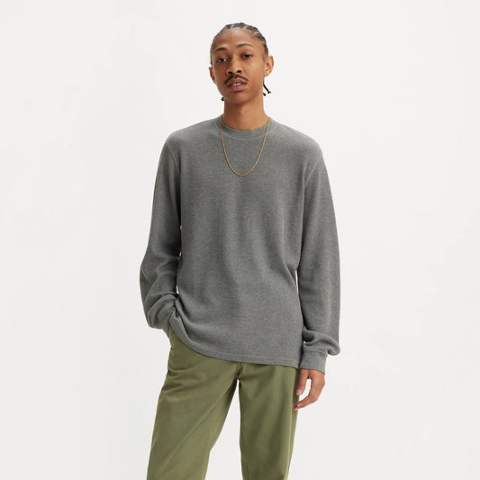 LONG-SLEEVE STANDARD FIT THERMAL T-SHIRT - GREY