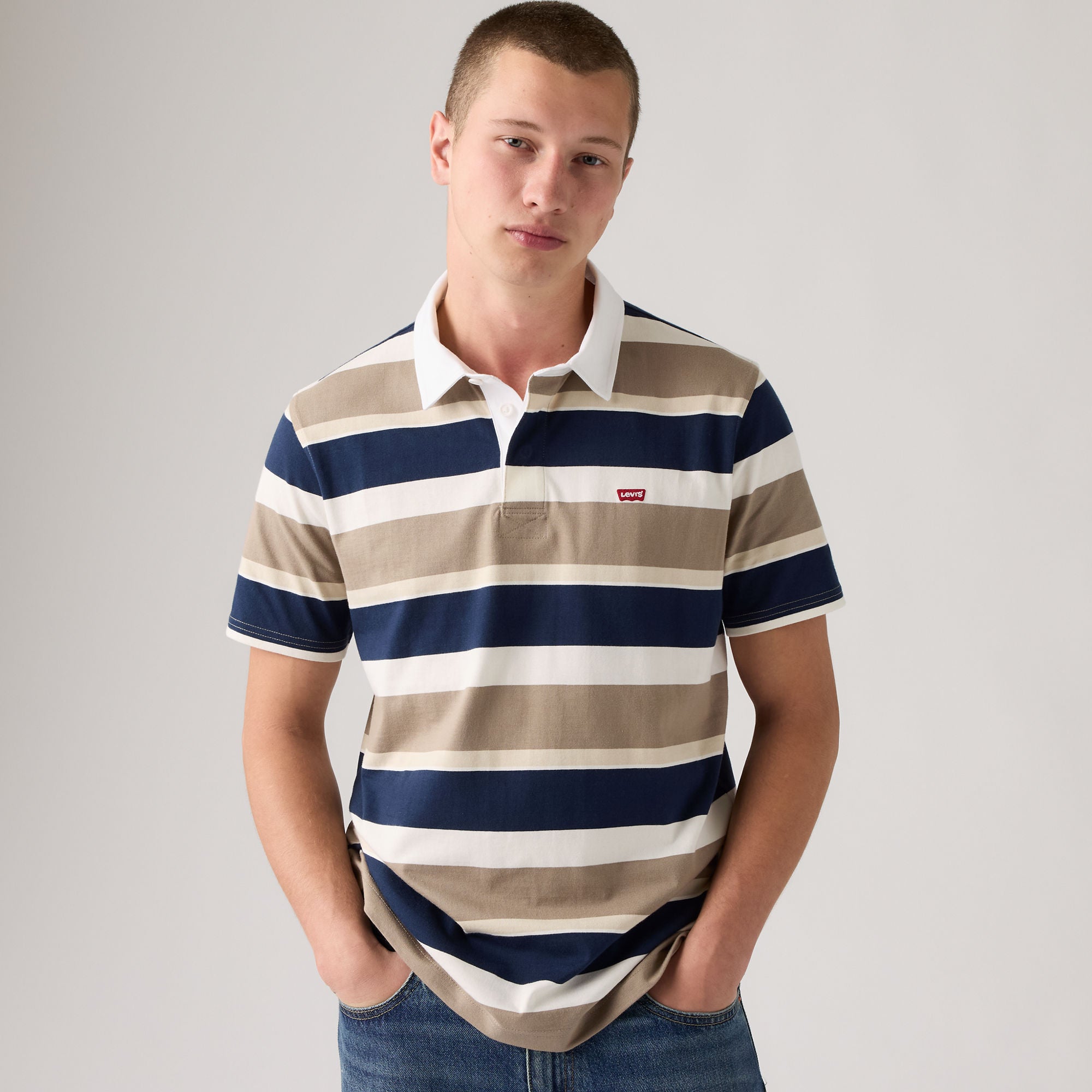 LEVI'S® MEN'S CLASSIC SHORT-SLEEVE RUGBY SHIRT - MULTI-COLOR
