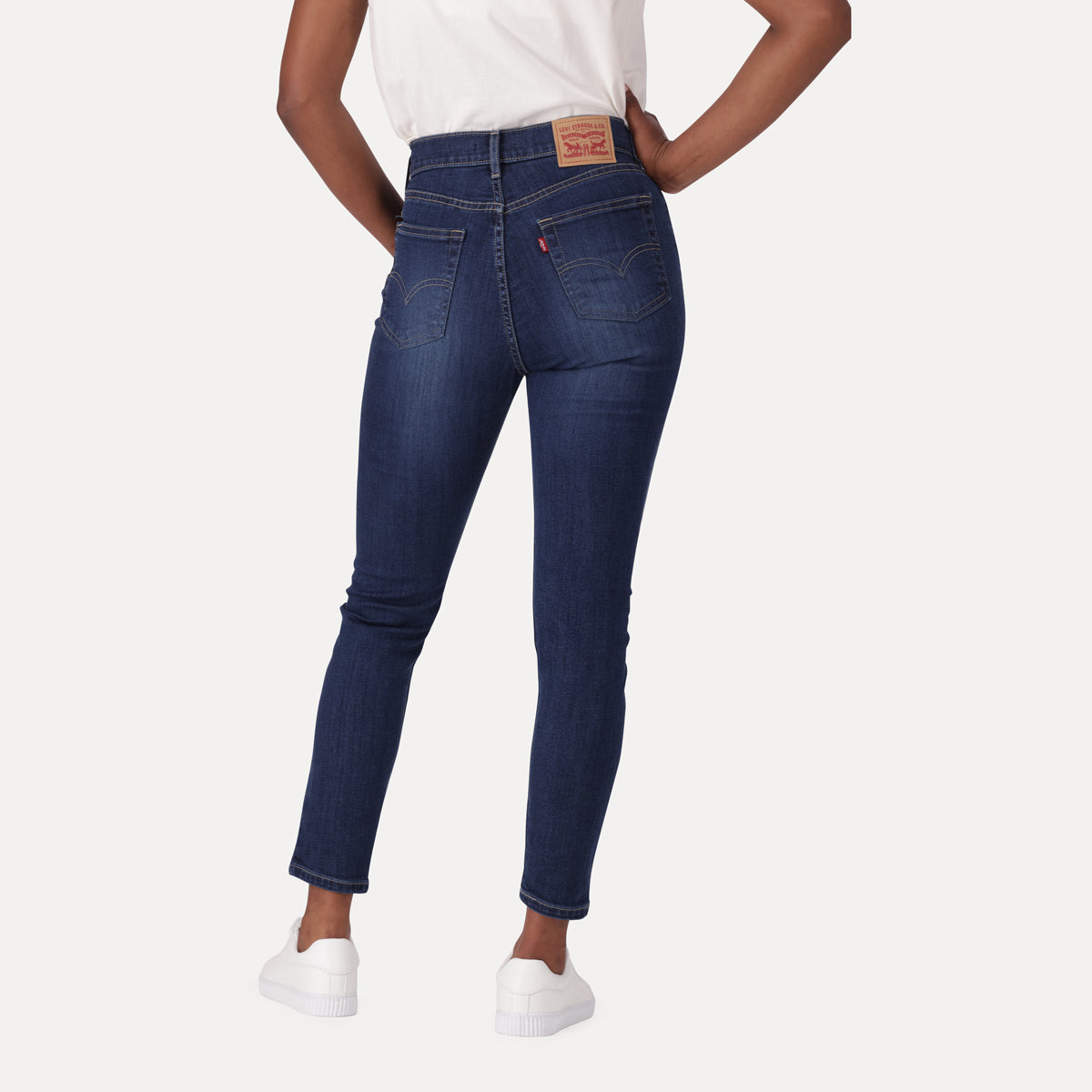 LEVI'S® WOMEN'S 720 HIGH-RISE SUPER SKINNY JEANS - DARK INDIGO - WORN IN