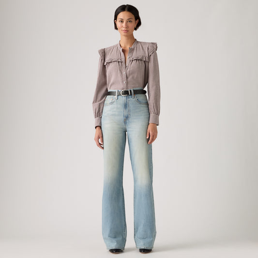 LEVI'S® WOMEN'S RIBCAGE WIDE-LEG JEANS - MED INDIGO - WORN IN