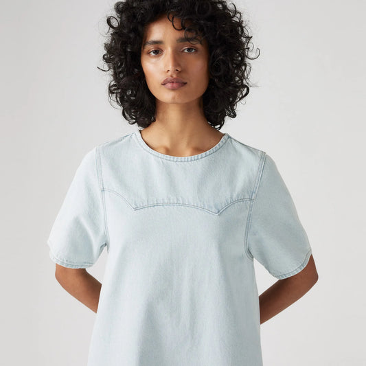LEVI'S® WOMEN'S DENIM TEE DRESS - LIGHT INDIGO - FLAT FINISH