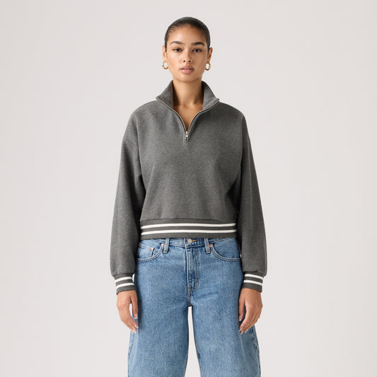 LEVI'S® WOMEN'S EVERYDAY QUARTER ZIP SWEATSHIRT - GREY
