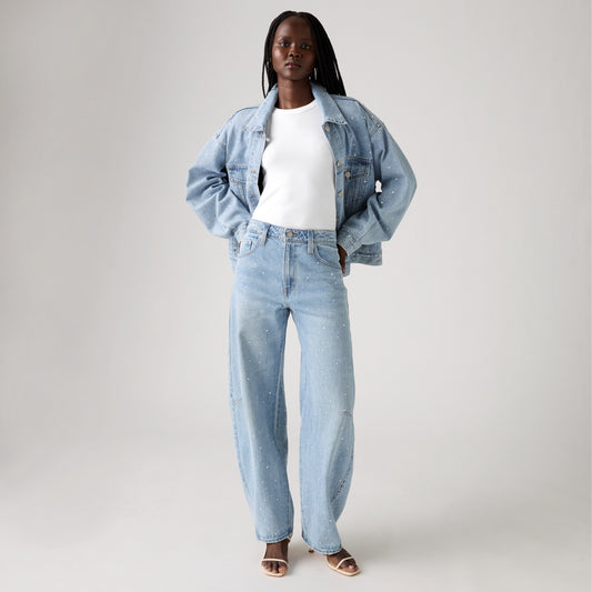 LEVI'S® WOMEN'S BAGGY DAD BARREL JEANS - MED INDIGO - WORN IN