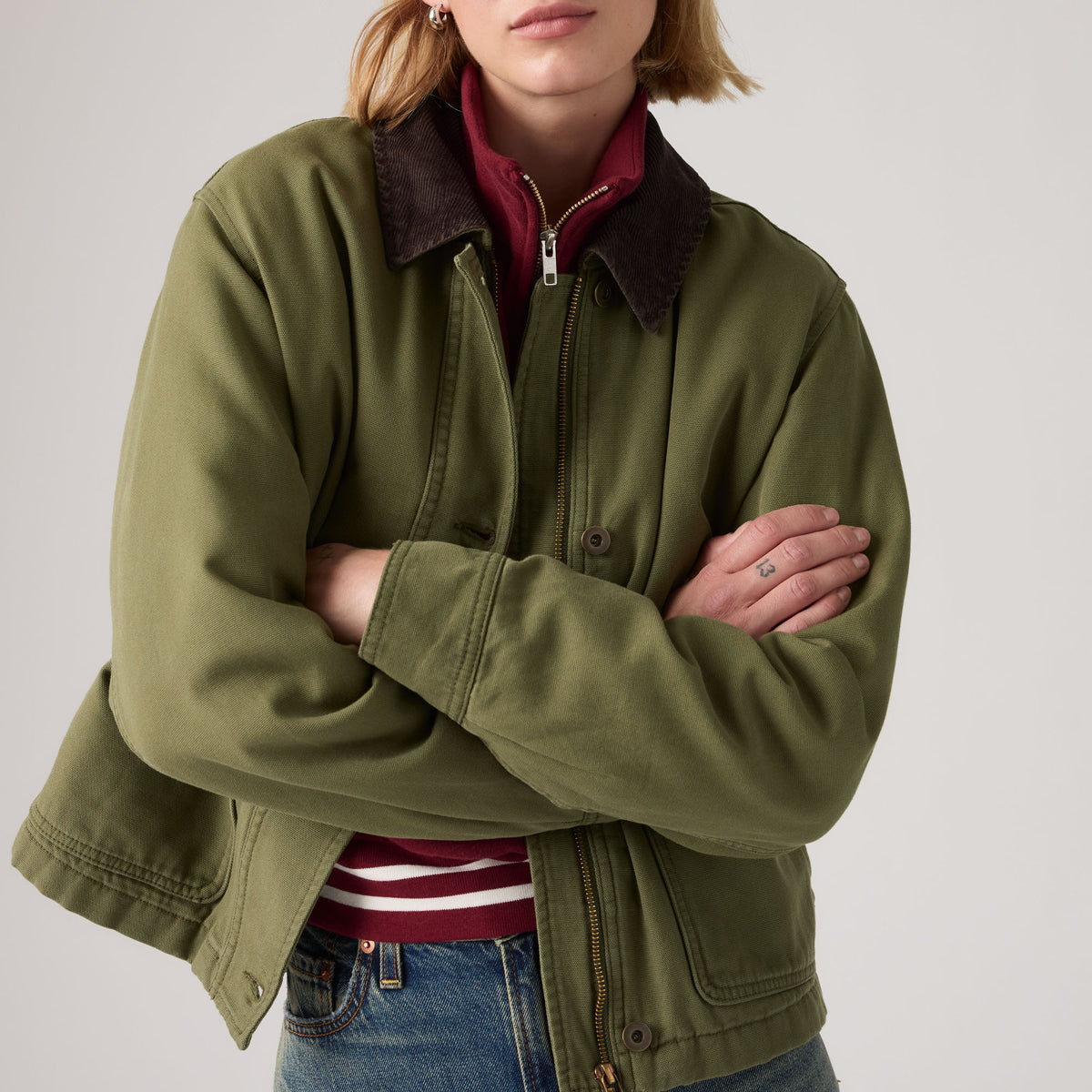 LEVI'S® WOMEN'S BREE CROPPED CHORE JACKET - MULTI-COLOR