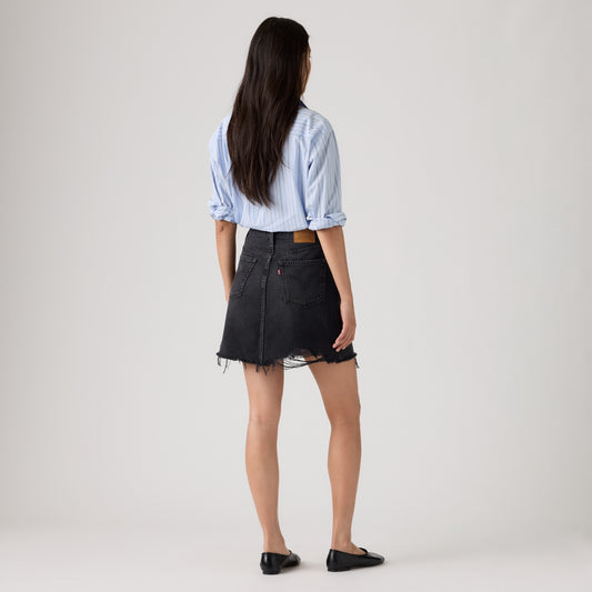 LEVI'S® WOMEN'S DECONSTRUCTED SKIRT - MED INDIGO - WORN IN