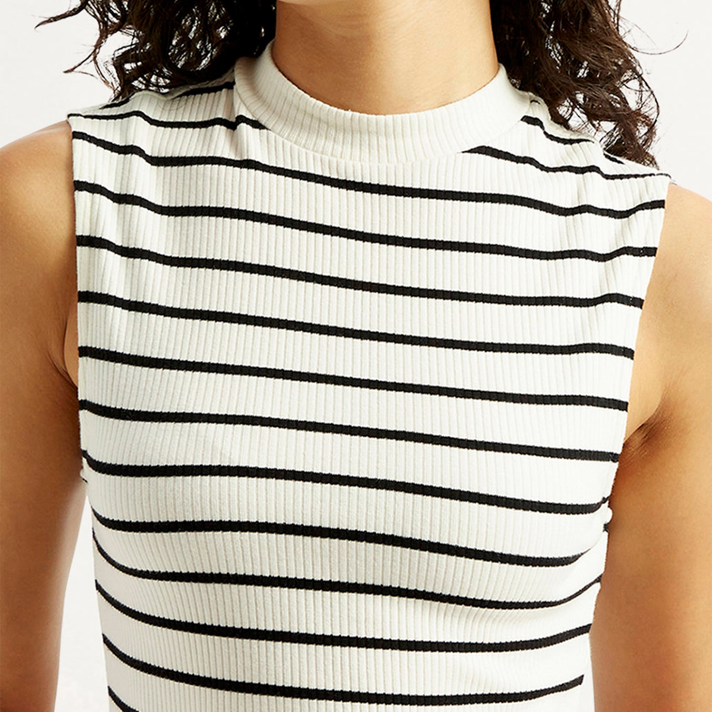 Levi's® Women's Striped Off White Collar Neck Top