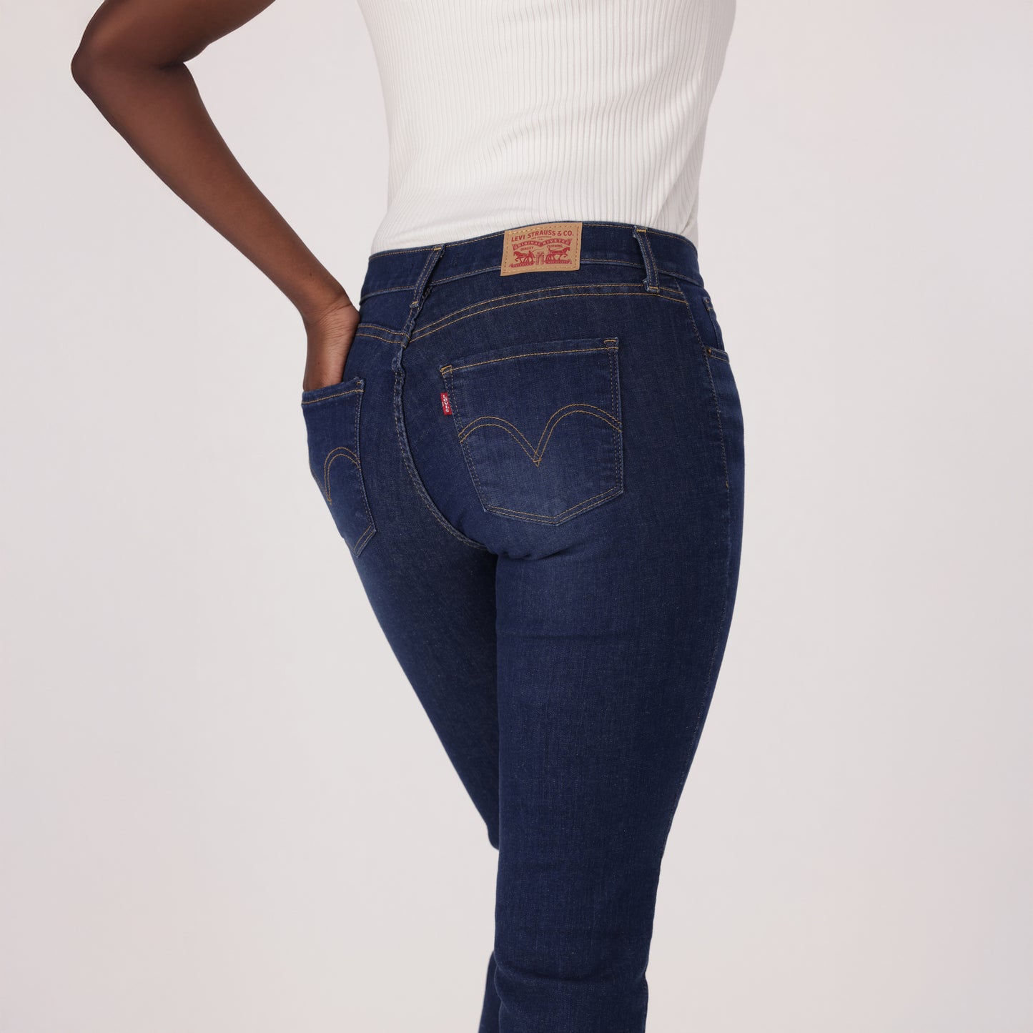 LEVI'S® WOMEN'S CURVY STRAIGHT - DARK INDIGO - WORN IN