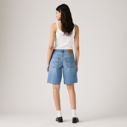 LEVI'S® WOMEN'S BAGGY DAD JORTS - MED INDIGO - WORN IN
