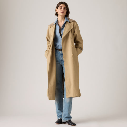 LEVI'S® WOMEN'S BREE CLASSIC LONG TRENCH COAT - TAN