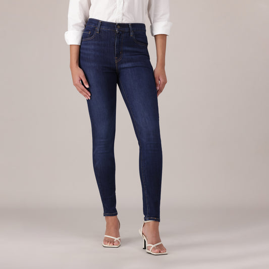 LEVI'S® WOMEN'S 720 HIGH-RISE SUPER SKINNY JEANS - DARK INDIGO - WORN IN