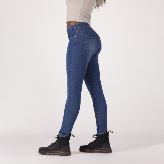 LEVI'S® WOMEN'S CURVY HIGH-RISE SUPER SKINNY - MED INDIGO - WORN IN