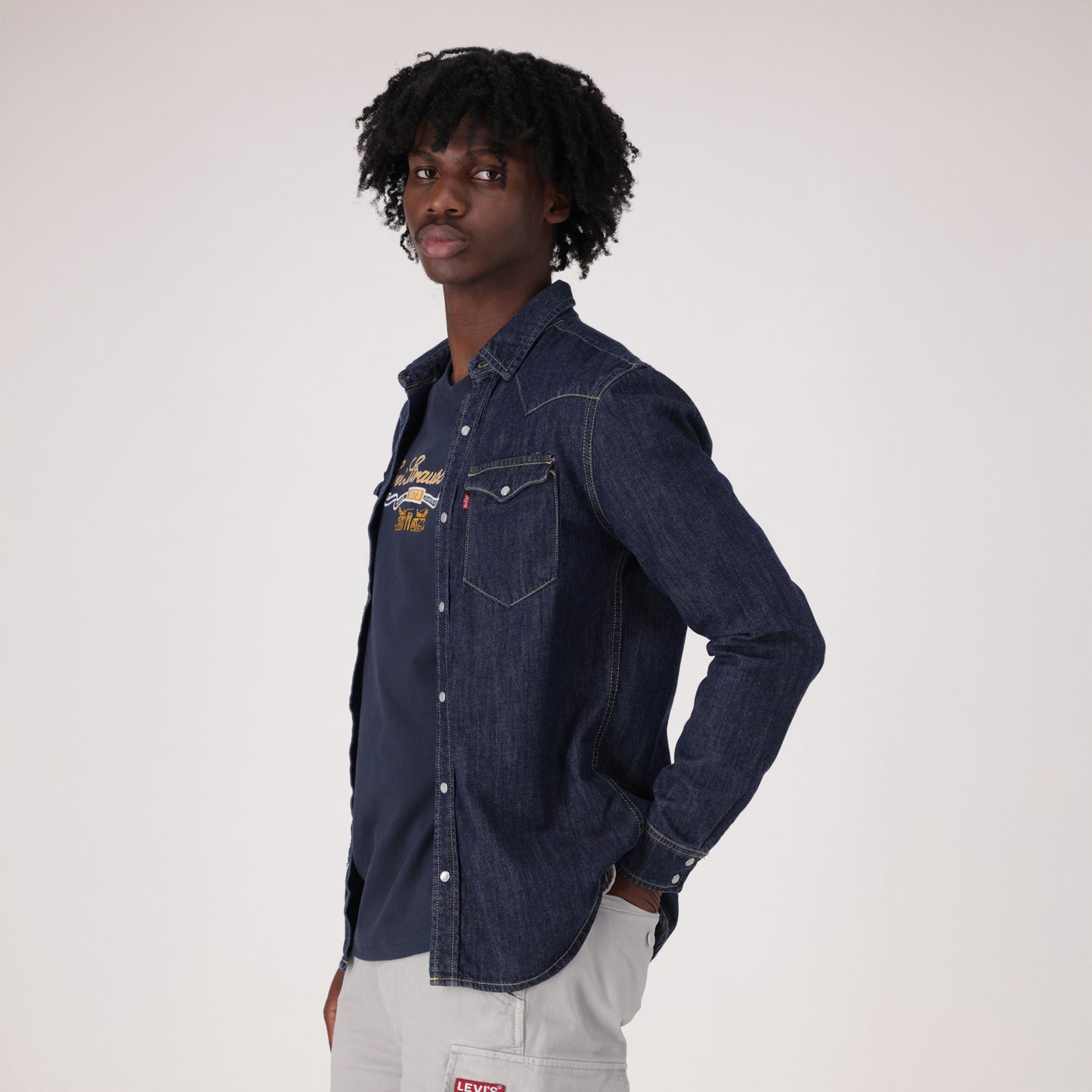 LEVI'S® MEN'S CLASSIC STANDARD FIT WESTERN SHIRT - BLUE