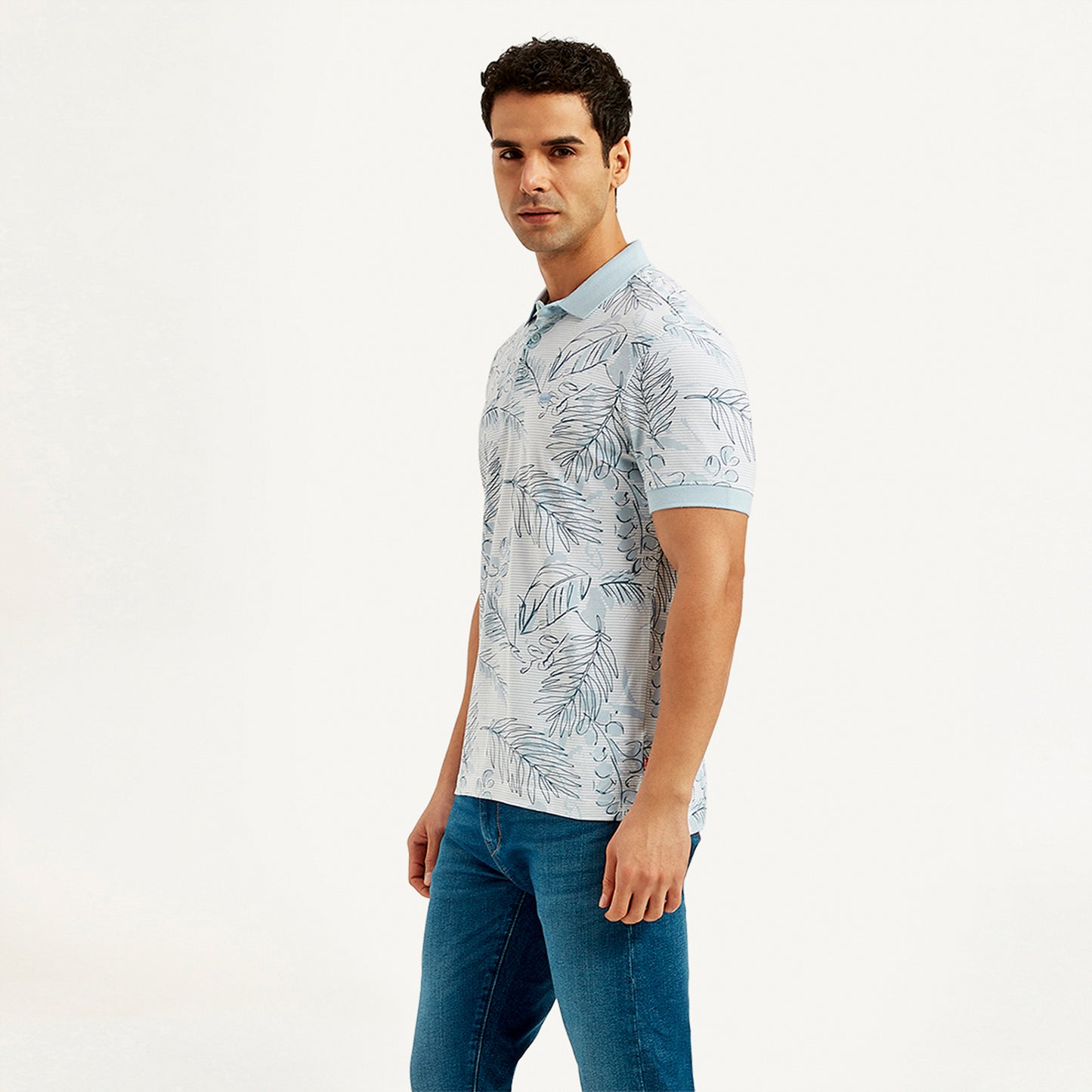 LEVI’S® MEN'S PRINTED SLIM FIT POLO T-SHIRT - BLUE