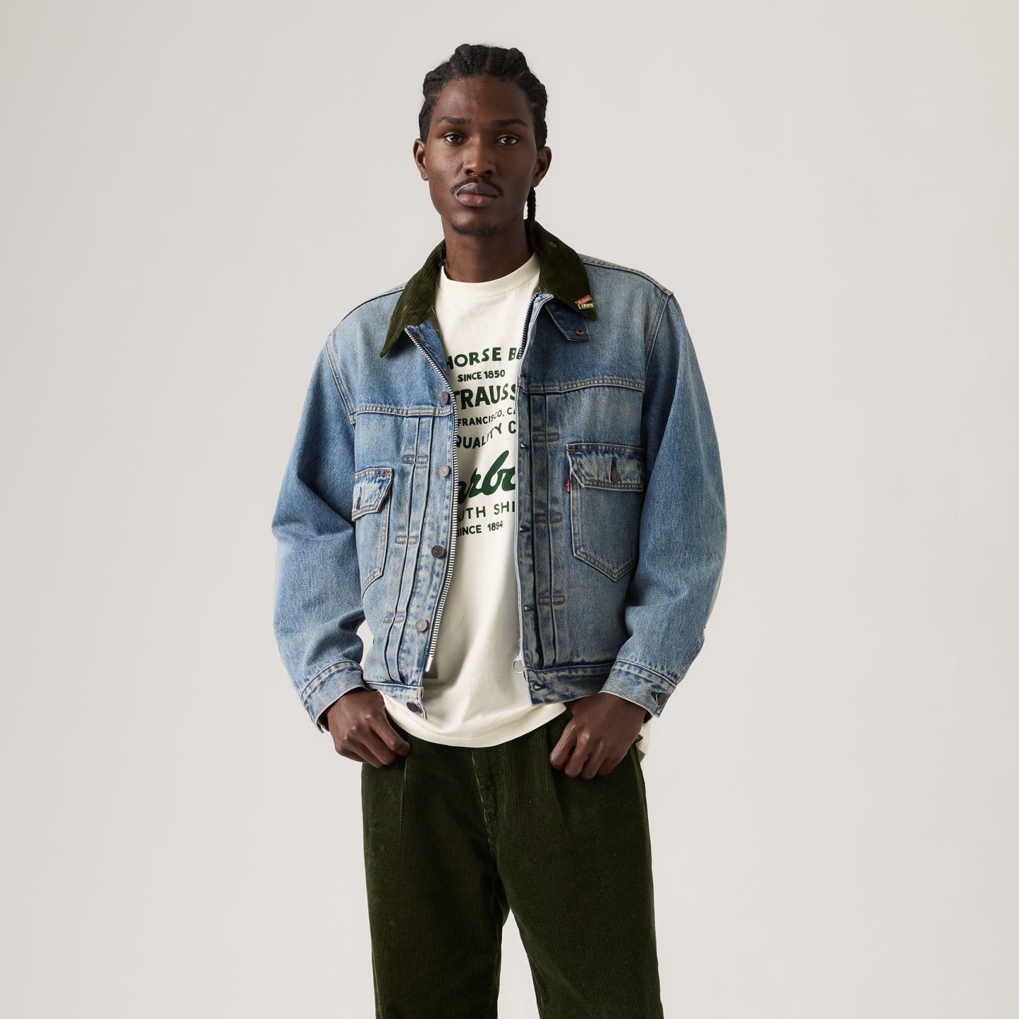 LEVI'S® X BARBOUR TYPE II TRUCKER JACKET - LIGHT WASH