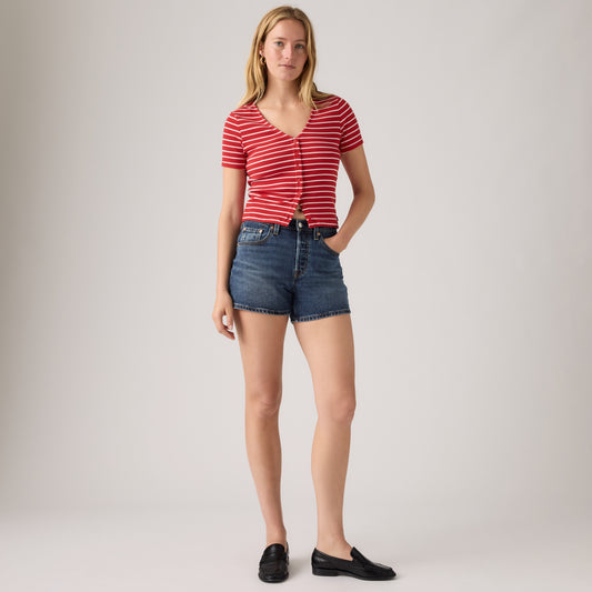 LEVI'S® WOMEN'S 501® CURVE SHORTS - DARK INDIGO WORN IN