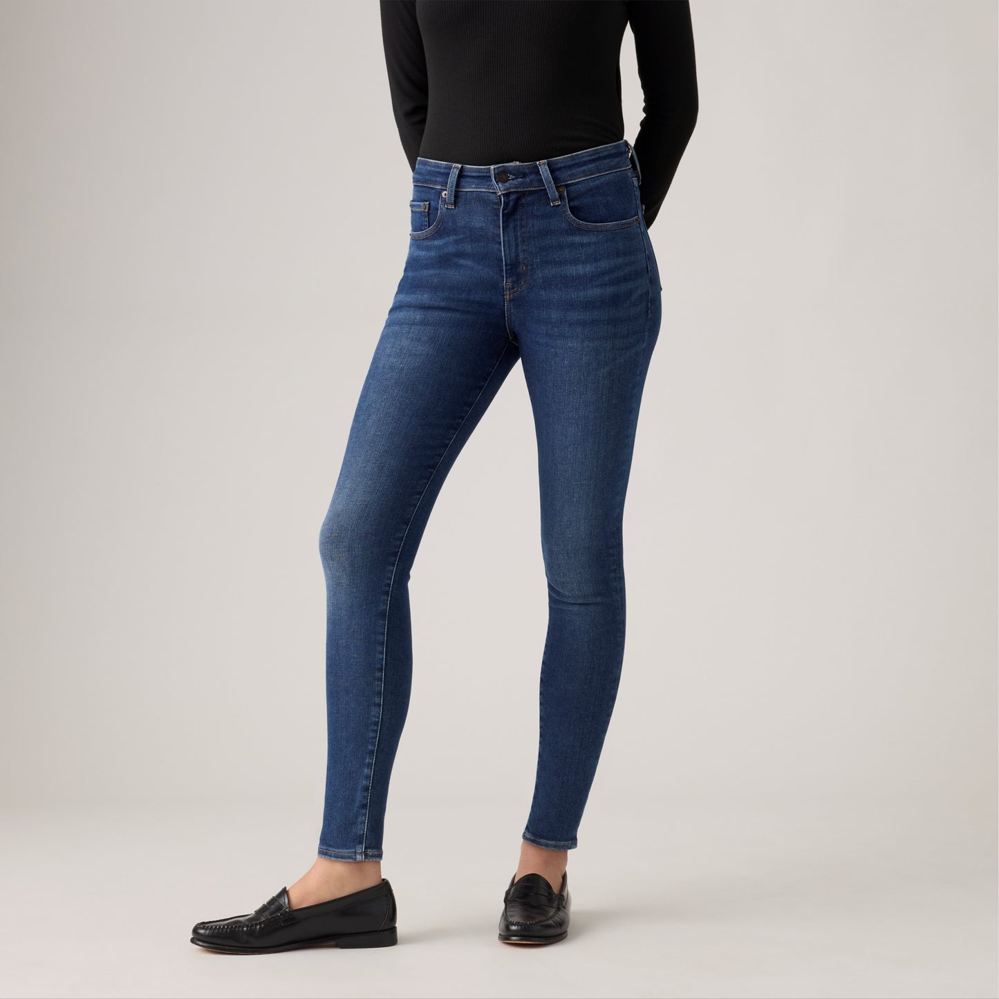 LEVI’S® WOMEN'S 721 HIGH-RISE SKINNY JEANS - DARK INDIGO - WORN IN