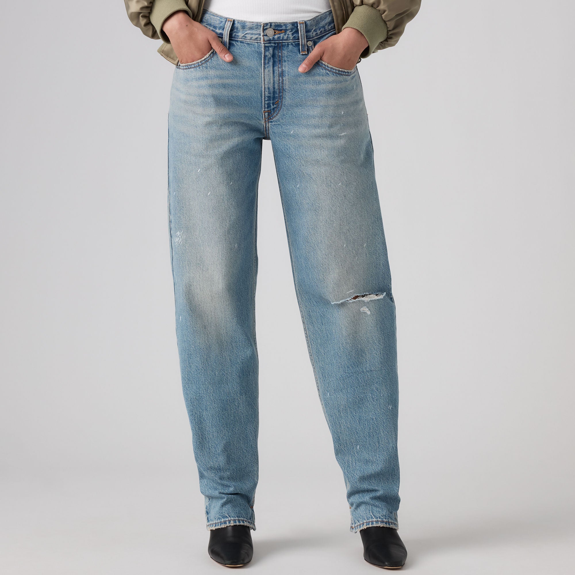 LEVI'S® WOMEN'S LOOSE TAPER JEANS - MED INDIGO - WORN IN