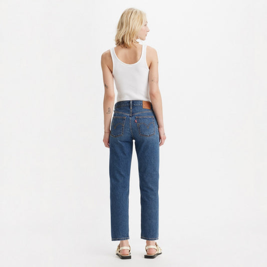 LEVI’S® WOMEN’S 501® ORIGINAL LIGHTWEIGHT CROPPED JEANS - MED INDIGO - WORN IN